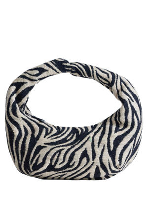 schoudertas TSGIANE met zebraprint zwart/beige