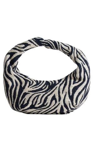 schoudertas TSGIANE met zebraprint zwart/beige