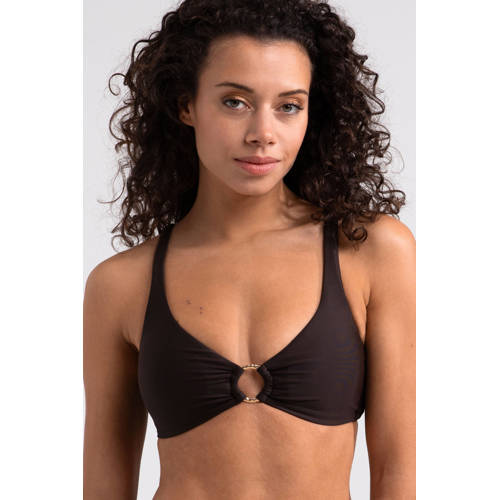 Sam Friday voorgevormde push-up bikinitop Swash donkerbruin afbeelding