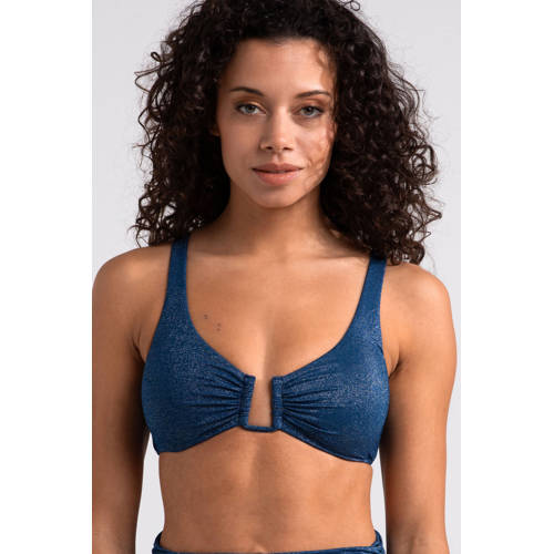 Sam Friday voorgevormde push-up bikinitop Swash met lurex donkerblauw afbeelding