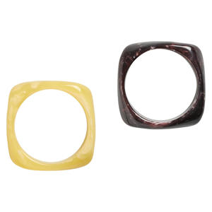 armband PCPELLI - bruin/geel (set van 2)