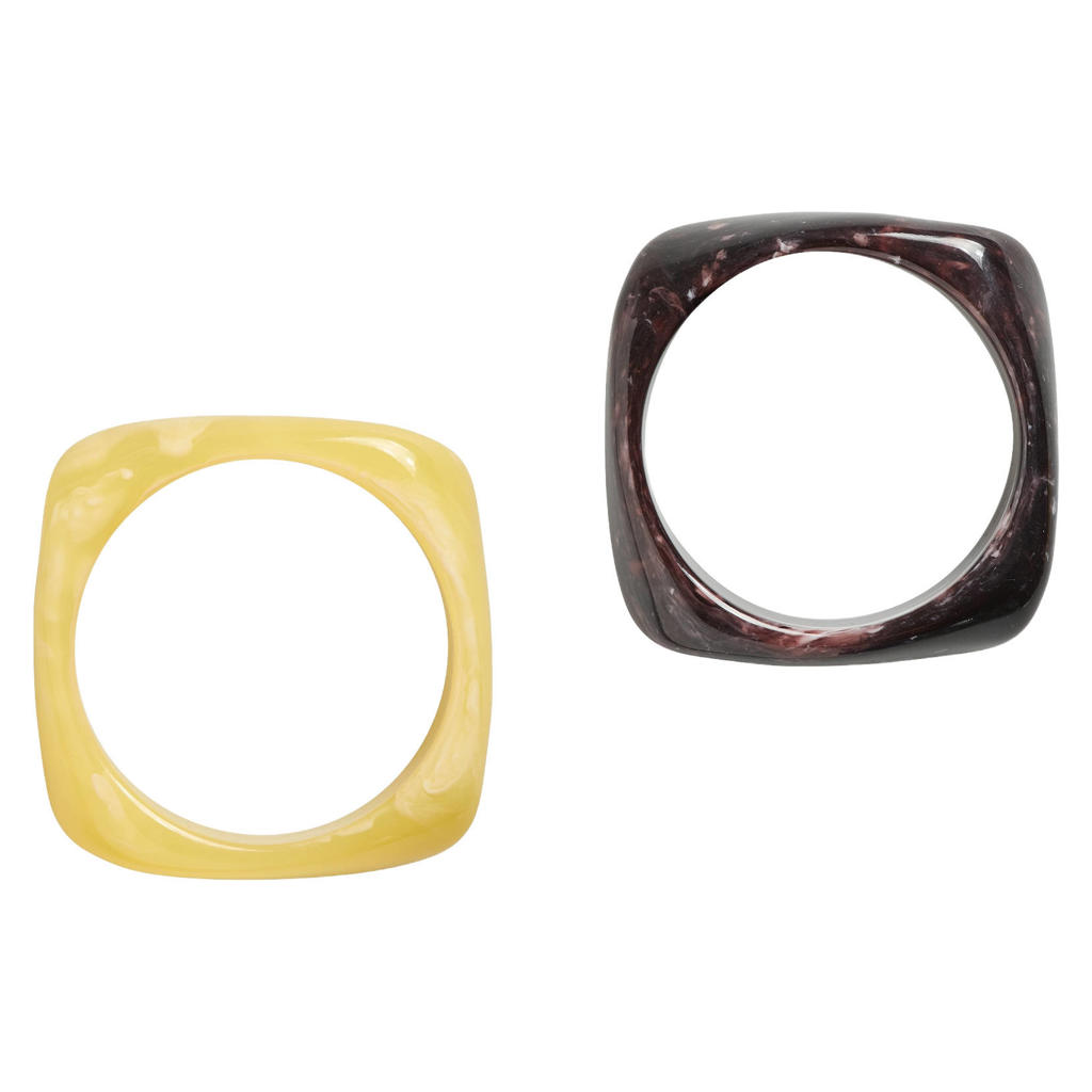 PIECES armband PCPELLI - bruin/geel (set van 2)