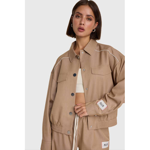 Alix the Label wide leg regular waist casual broek camel afbeelding