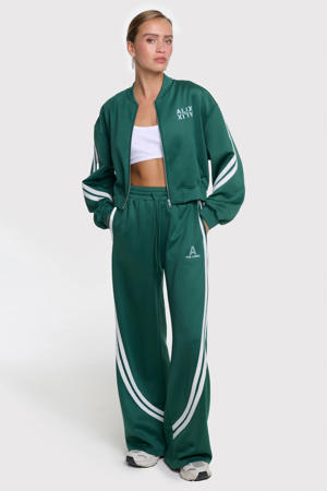 wide leg regular waist sweatpants groen