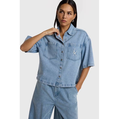 Alix the Label blouse light blue denim afbeelding