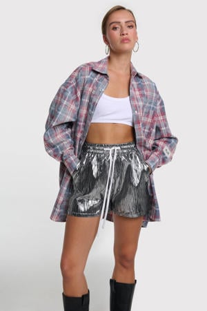 relaxed regular waist broek zilver