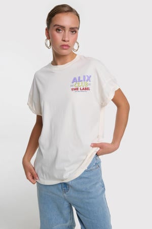 T-shirt met backprint crème