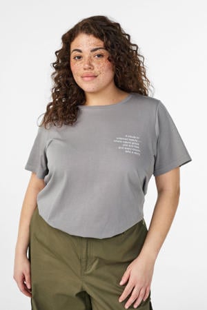 T-shirt met backprint grijs