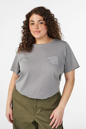 T-shirt met backprint grijs