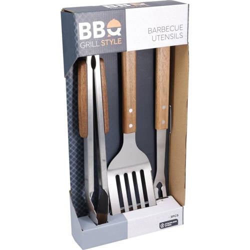Vaggan BBQ gereedschapset 3delig – bruin