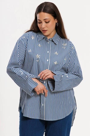 gestreepte blouse blauw