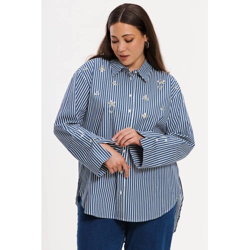 YOEK gestreepte blouse blauw afbeelding