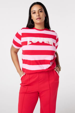 gestreepte T-shirt rood