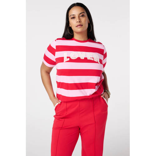 MS Mode gestreepte T-shirt rood afbeelding