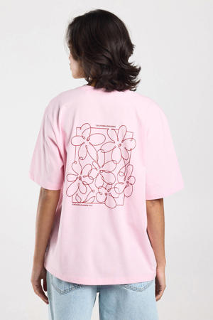 T-shirt met backprint lichtroze