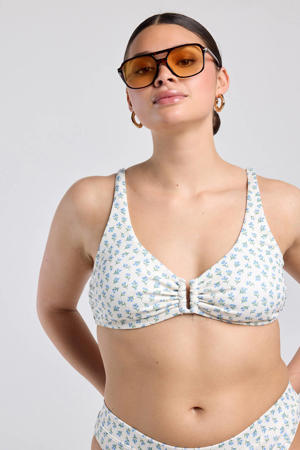 niet-voorgevormde bikinitop Willow ecru/lichtblauw