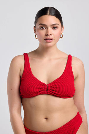 niet-voorgevormde bikinitop Willow met textuur rood