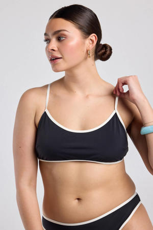 niet-voorgevormde crop bikinitop Winnie zwart/wit