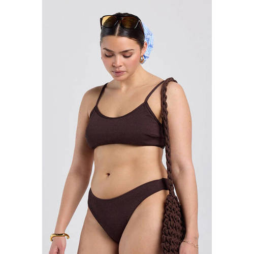 America Today high leg bikinibroekje Wida donkerbruin afbeelding