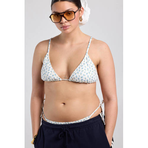 America Today voorgevormde triangel bikinitop Amber ecru/lichtblauw afbeelding
