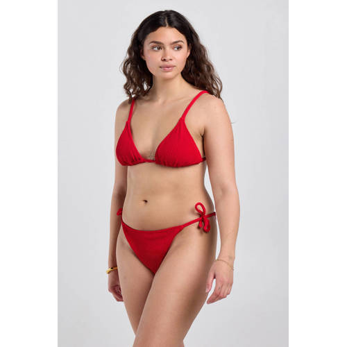 America Today strik bikinibroekje Amona met textuur rood afbeelding