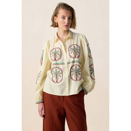 Sissy-Boy blouse lichtgeel broderie afbeelding