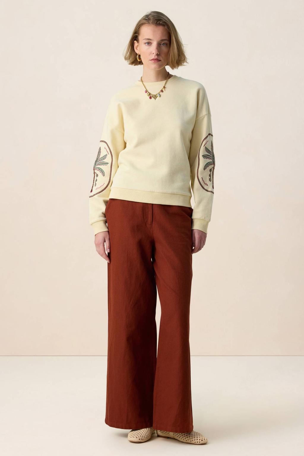 Sissy-Boy sweater lichtgeel broderie