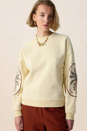 sweater lichtgeel broderie