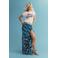 Desigual denim wikkelrok met patches blauw