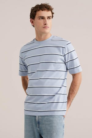 relaxed gestreepte T-shirt lichtblauw