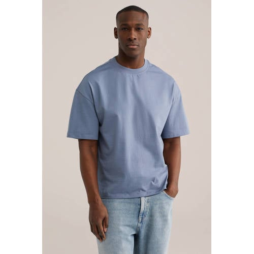 WE Fashion boxy T-shirt blauw afbeelding
