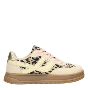 sneakers beige met dierenprint