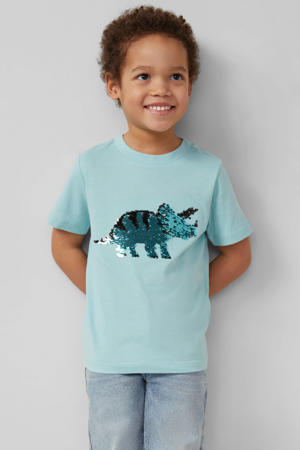 T-shirt lichtblauw met pailletten