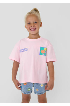T-shirt met backprint roze
