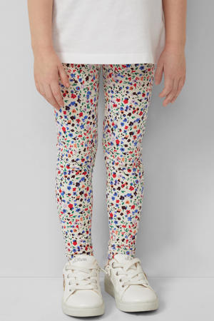 slim gebloemde legging ecru