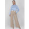 Accentil wide leg high waist casual broek zand