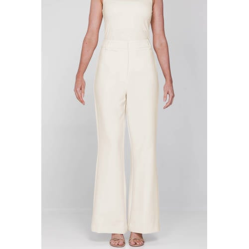 Accentil wide leg high waist pantalon ecru afbeelding