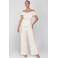 Accentil wide leg high waist pantalon ecru