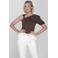 Accentil jersey asymmetrische top donkerbruin