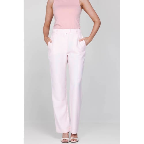 Accentil straight high waist pantalon lichtroze afbeelding