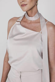 thumbnail: Accentil satijnen mouwloze top beige