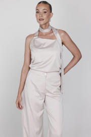 thumbnail: Accentil satijnen mouwloze top beige