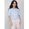 Accentil cropped blazer met wol lichtblauw met pailletten