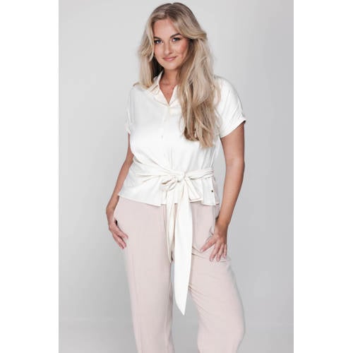 Accentil satijnen blouse ecru afbeelding