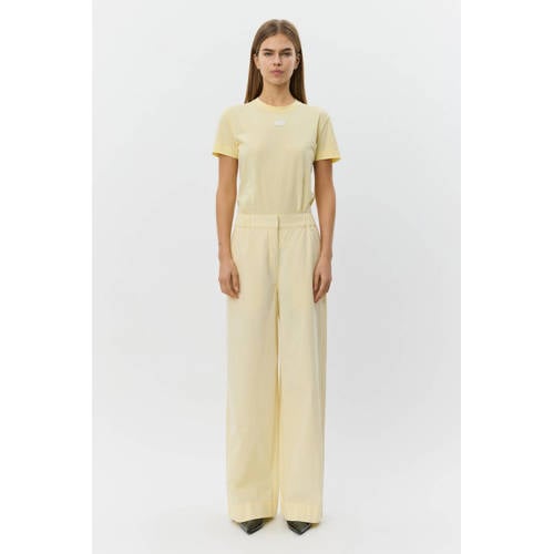 Sofie Schnoor wide leg high waist broek lichtgeel afbeelding