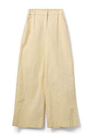 wide leg high waist broek lichtgeel