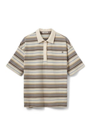gestreepte polo crème
