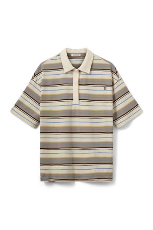gestreepte polo crème