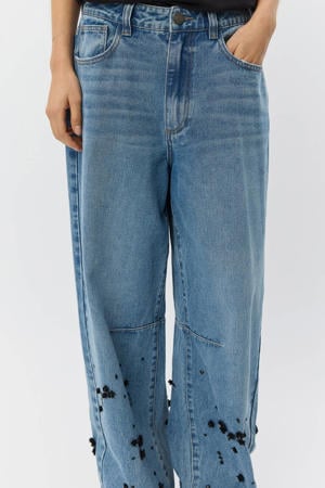 HAVANASW BARREL JEANS high waist barrel jeans medium blue denim