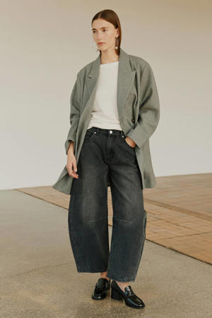 TOMARSW TROUSERS barrel jeans black denim
